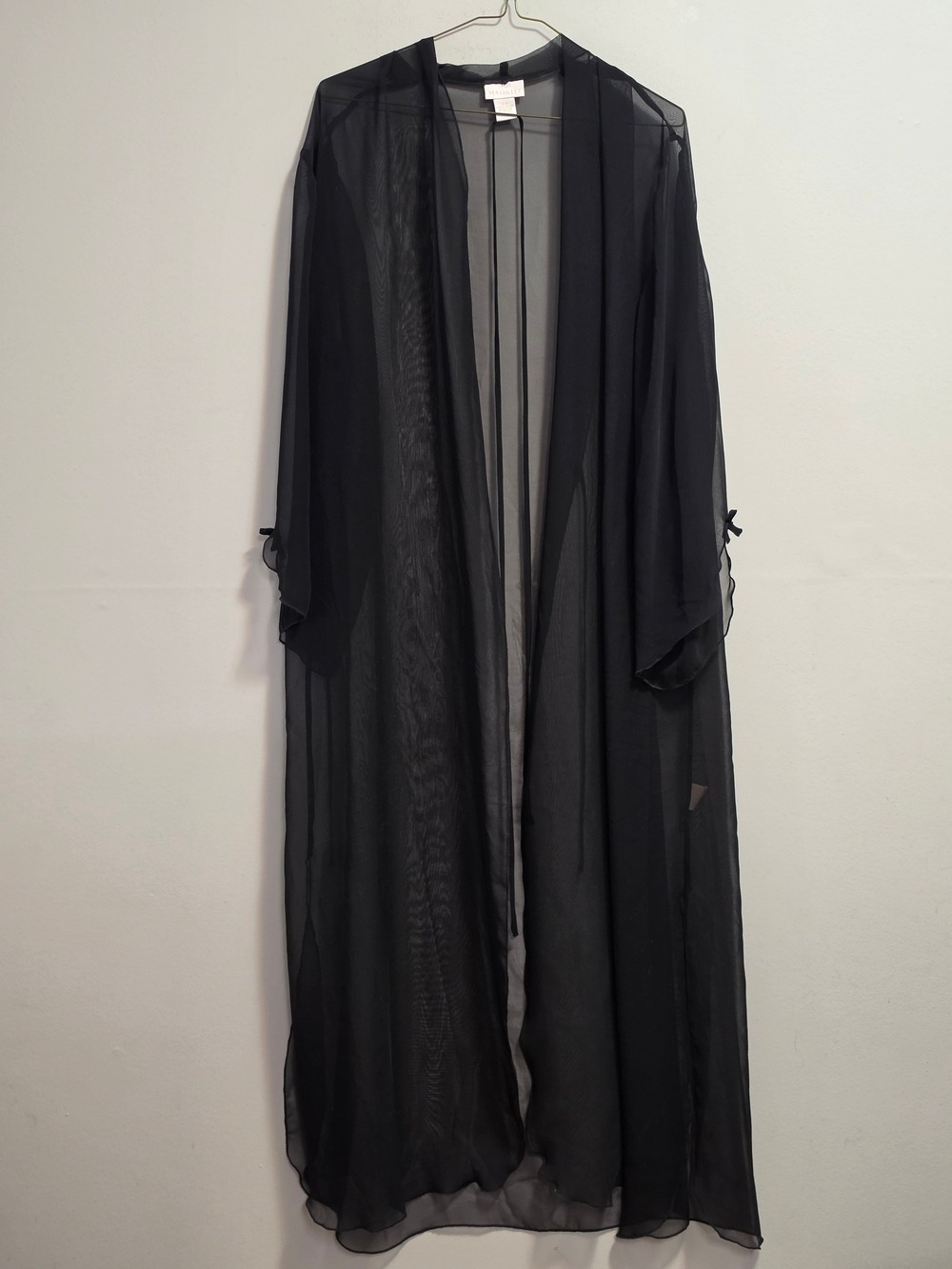 Versailles Sheer Black Long Robe Cover-Up